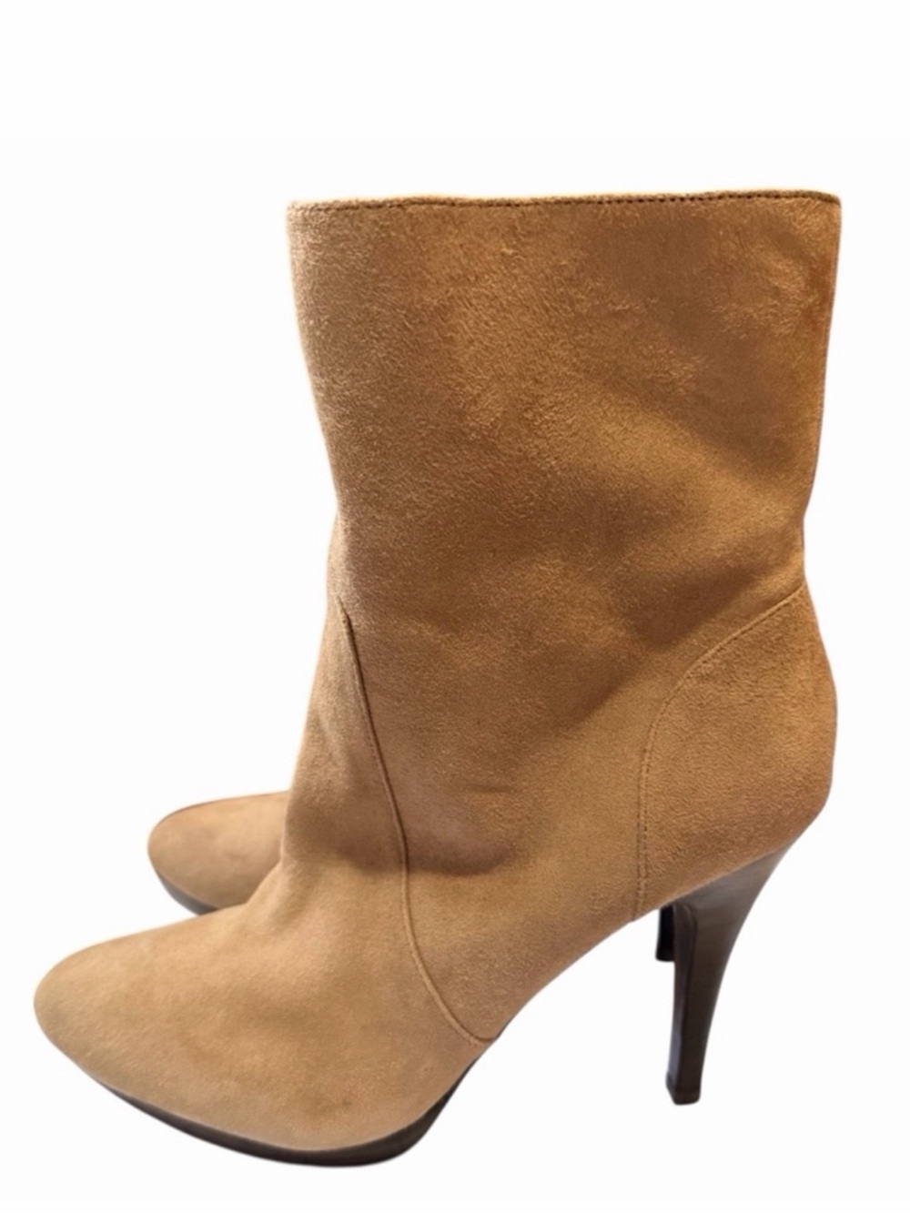 Banana Republic Tan Suede Pointed Toe Stiletto/Platform Ankle Boots 7.5 NEW